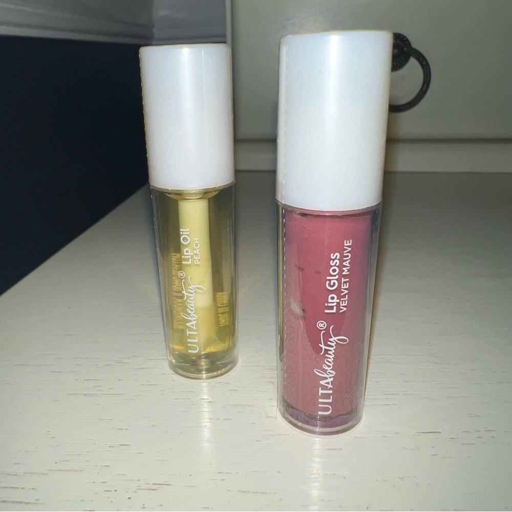 Velvet Mauve Lip Gloss & Peach Lip Oil Duo - Travel Size